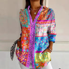 Fashion Casual Shirt Digital Printing Lapel Long Sleeve Shirt