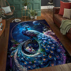Blue Peacock Living Room Non-slip Absorbent Carpet Mat