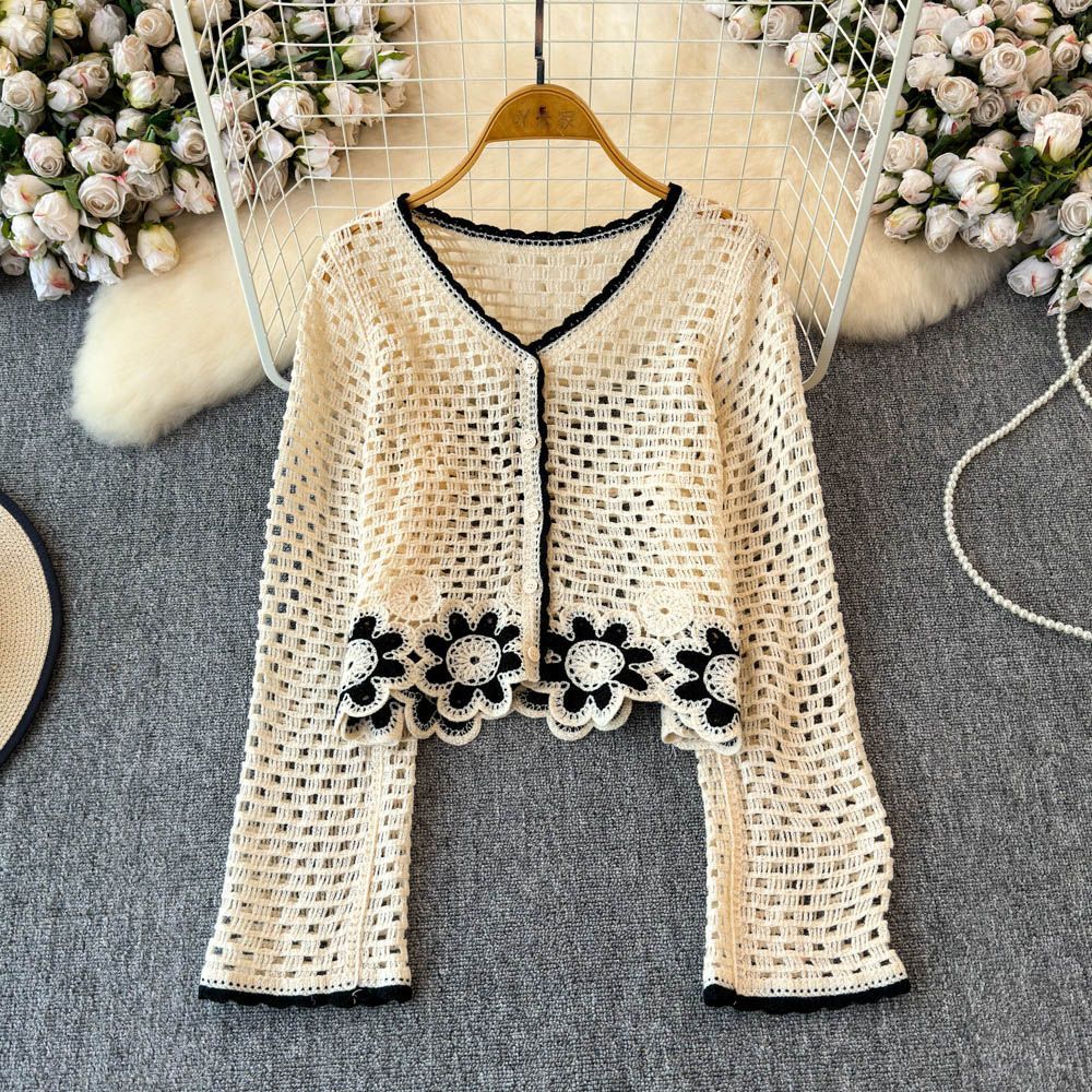 Autumn Hollow Crocheted Flower Sweater