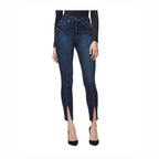 Women's Small-foot Slit Jeans European And American Stretch Slim Nine Points