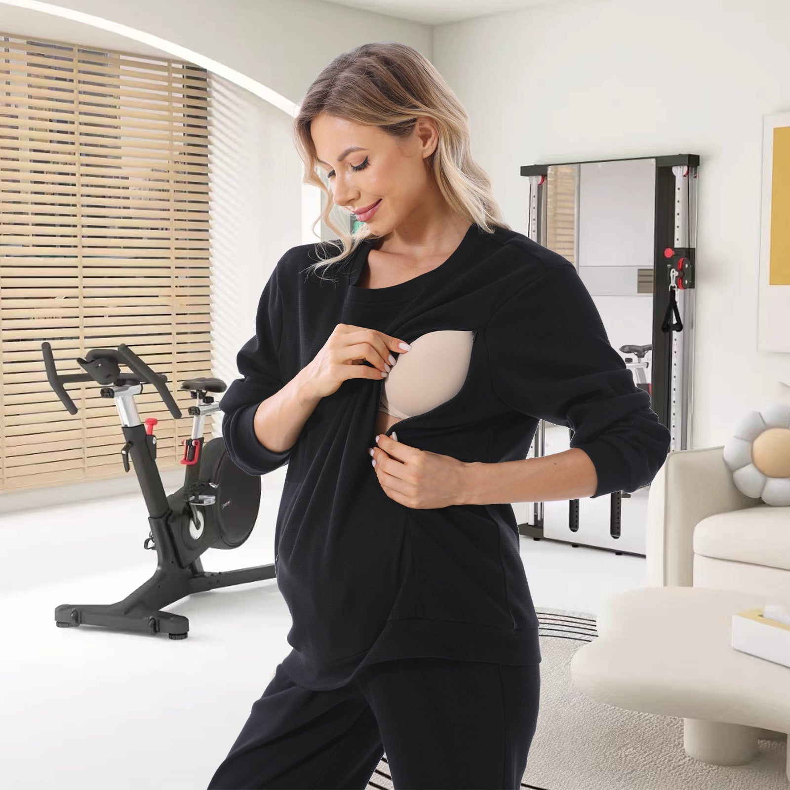 European And American Autumn And Winter Pregnant Women Long Sleeve Nursing Hoodie